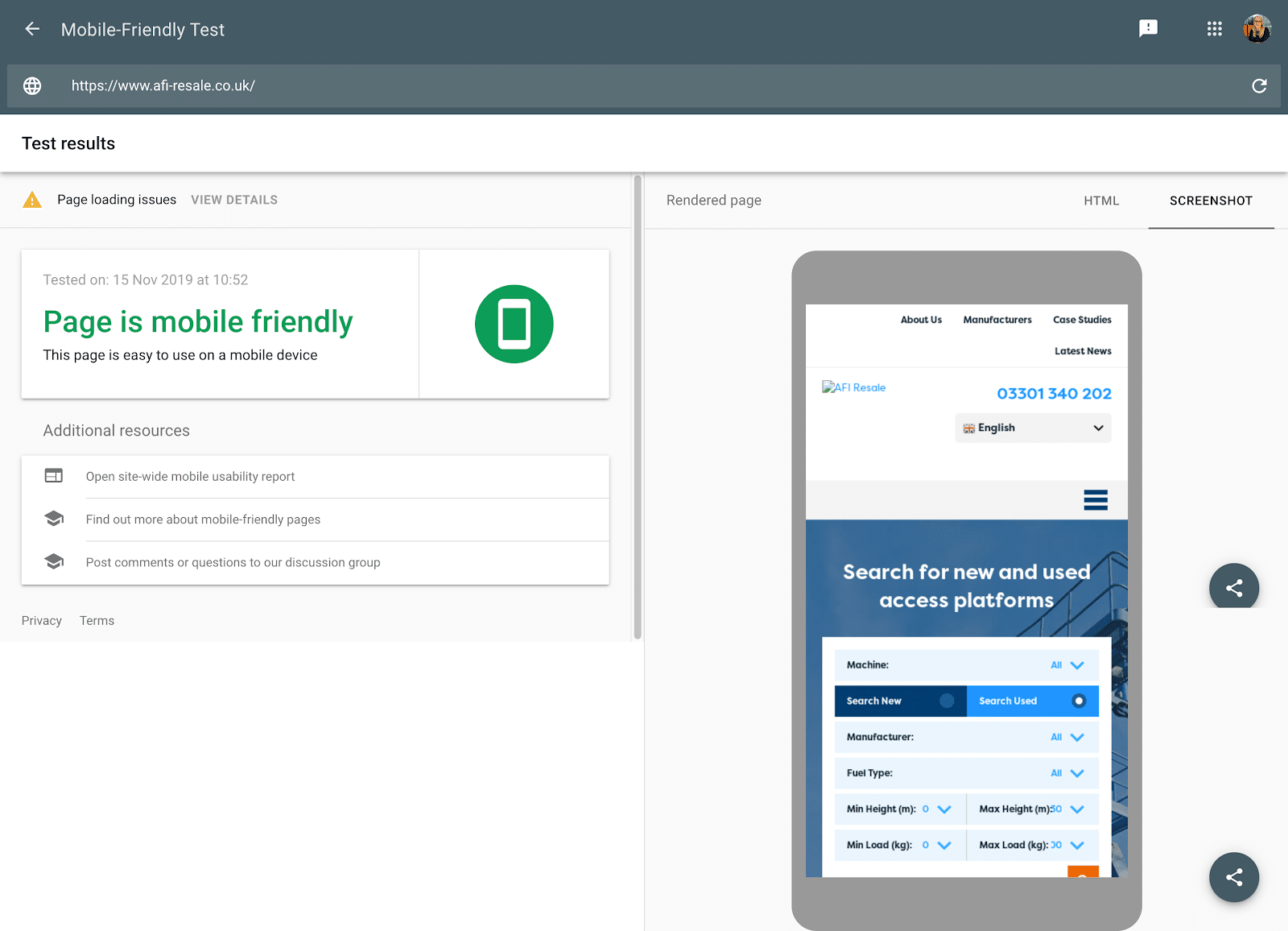 mobile-friendly Test